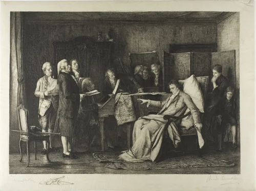 The Last Moments of Mozart by Armand Mathey, print, 1888