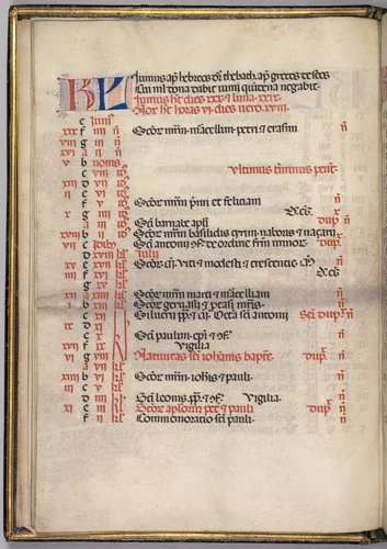 Missale: Fol. 5v: June Calendar Page by Bartolommeo Caporali, book, 1469
