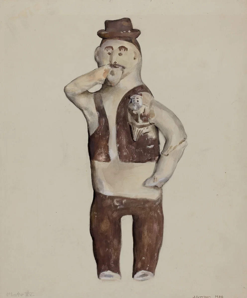 Clay Indian Doll - "Saguna" by Jane Iverson, index of american design, 1936