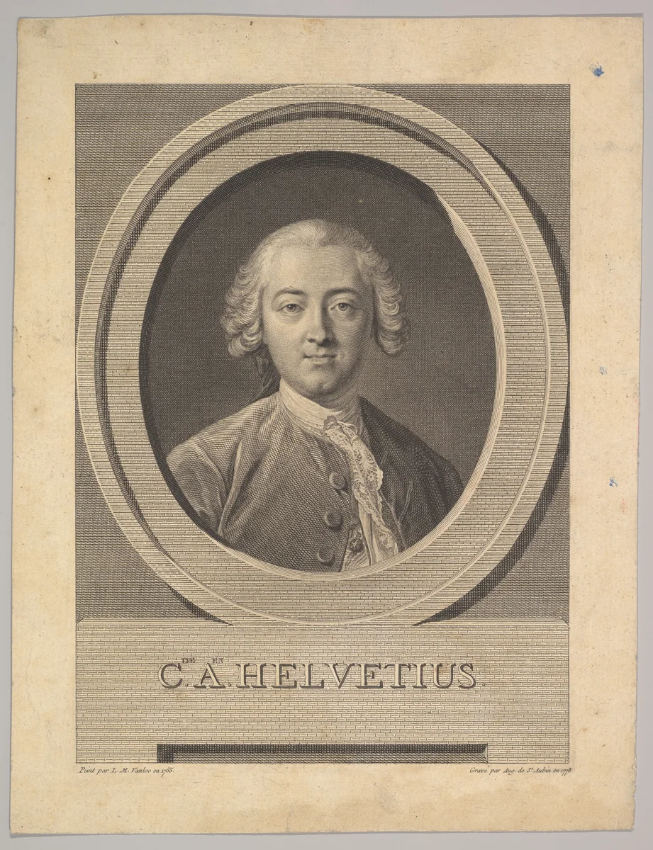 Portrait of Claude Adrien Helvétius (1715–1771) by Augustin de Saint-Aubin, print, 1772