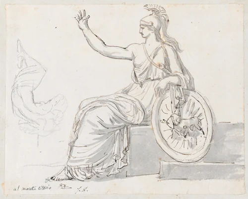 Roma, from the Base of the Antonine Column by Jacques-Louis David, drawing, 1775-1780