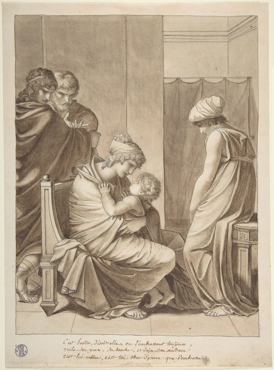 Andromache and Astyanax by Pierre-Paul Prud'hon, drawing, 1793-1803