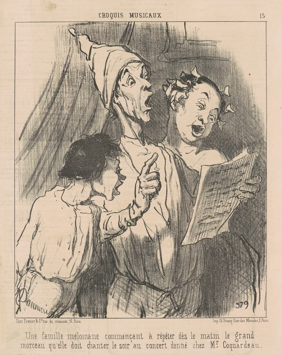 Une famille mélomane ... by Honoré Daumier, print, 1852