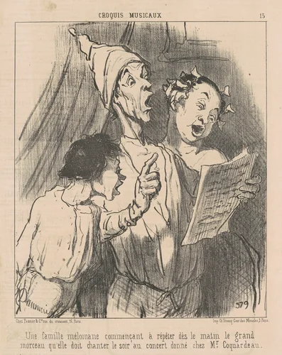 Une famille mélomane ... by Honoré Daumier, print, 1852