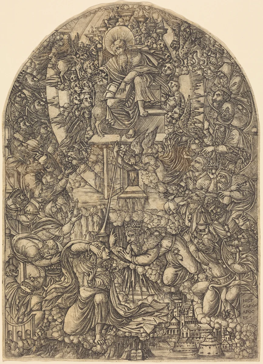 Saint John Summoned to Heaven by Jean Duvet, print, 1546-1556