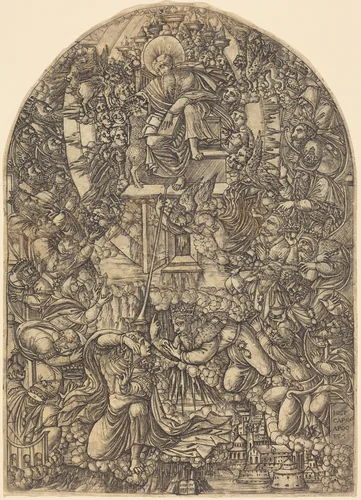 Saint John Summoned to Heaven by Jean Duvet, print, 1546-1556