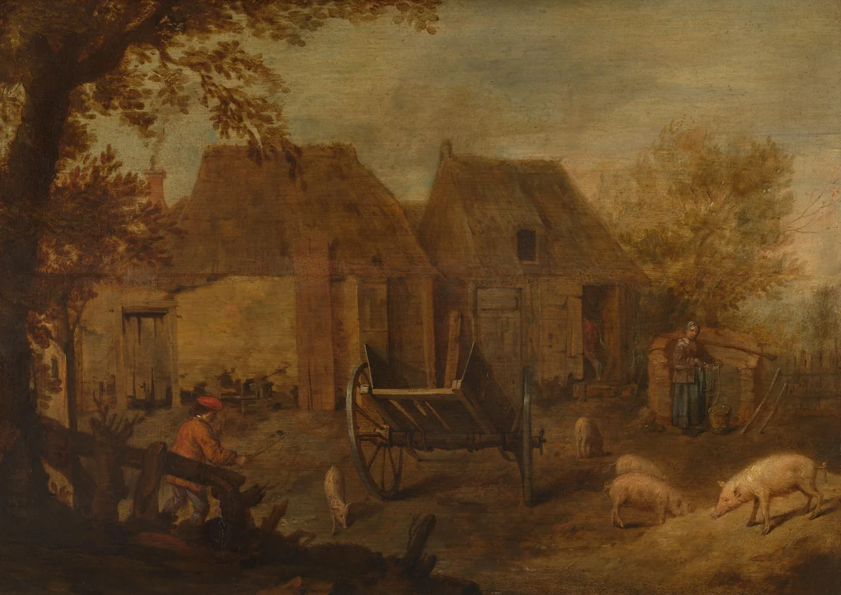 Farmyard by anonymous, painting, 1650