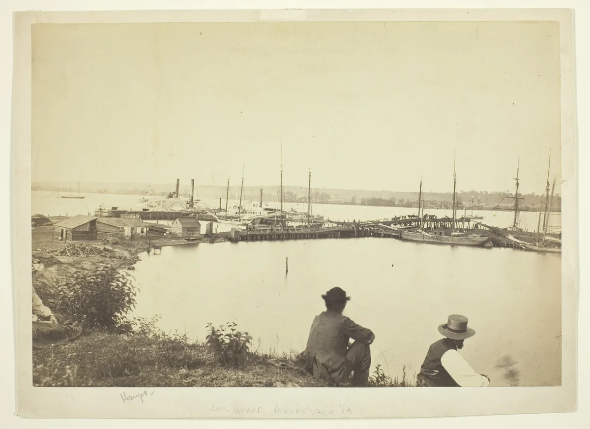 Coal Wharf, Alexandria, Virginia by Andrew J. Russell, photograph, 1863