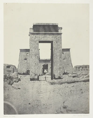 Karnak, Propylone du Temple de Khons; Thèbes, plate 27 from the album "Egypte, Nubie, Palestine et Syrie" (1852) by Maxime Du Camp, photograph, 1849-1851