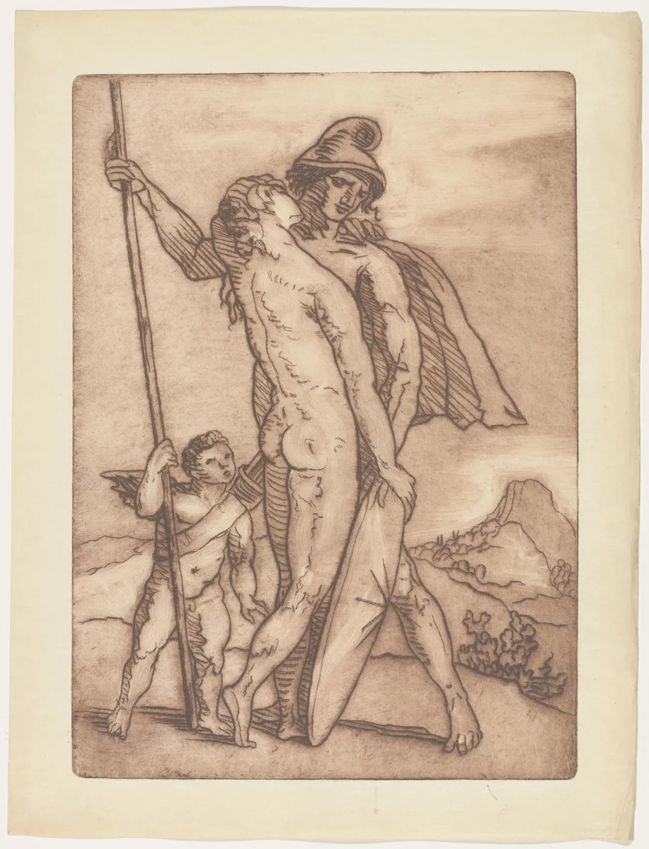 Mars and Venus (plate, folio 34) from Les Amours (The Loves) by Émile Bernard, illustrated book, 1915