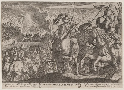 Plate 7: The Egyptians Pursuing the Israelites, from "The Battles of the Old Testament" by Antonio Tempesta, print, 1585-1615