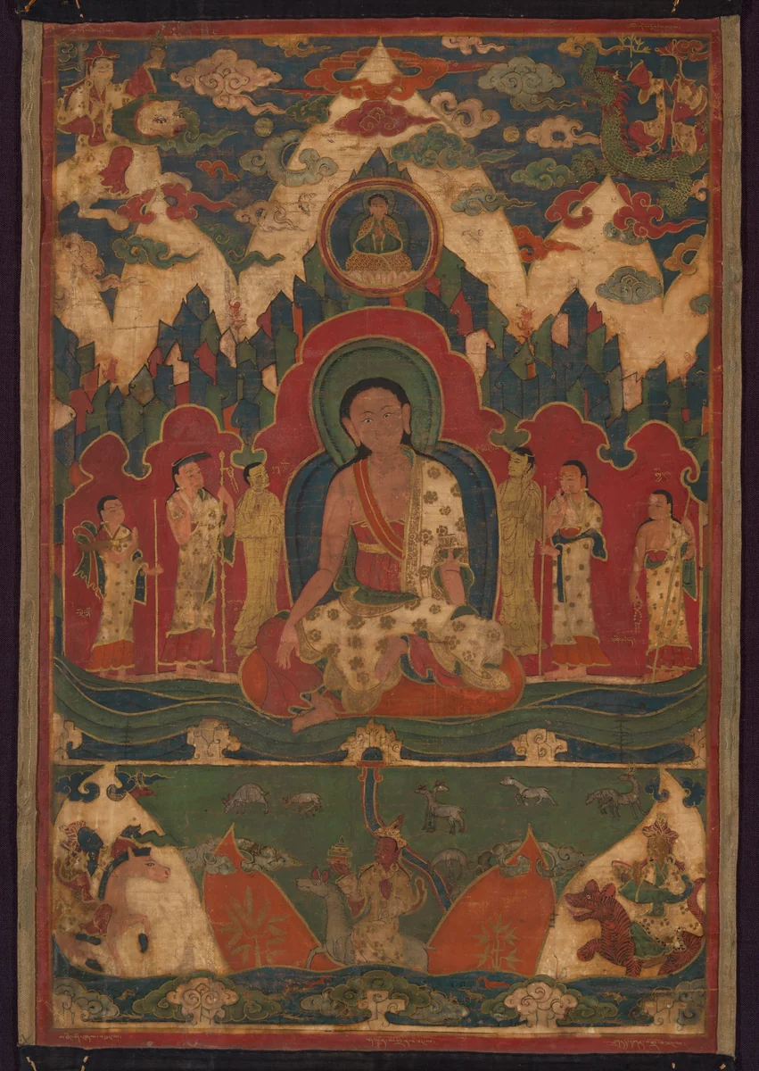 Milarepa on Mount Kailash by Tibet, drawing, 1400-1500
