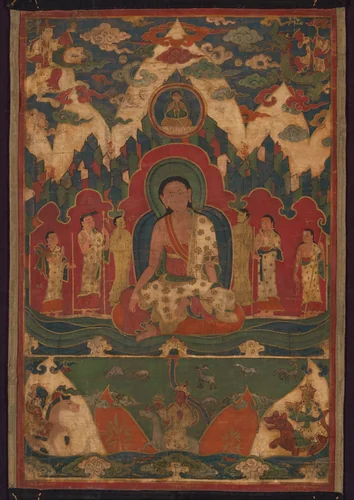 Milarepa on Mount Kailash by Tibet, drawing, 1400-1500