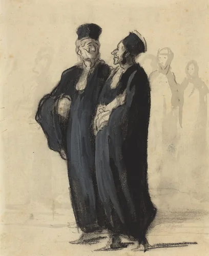 Two Lawyers by Honoré Daumier, drawing, 1808-1879