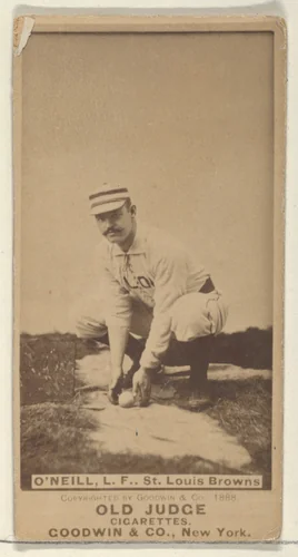 James Edward "Tip" O'Neill, Left Field, St. Louis Browns, from the Old Judge series (N172) for Old Judge Cigarettes by Goodwin & Company, photograph, 1888