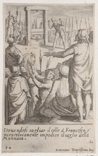 Francesco, from Scelta d'Alcuni Miracoli e Grazie della Santissima Nunziata di Firenze (Selection of Some Miracles and Graces that Occurred in the Church of the Annunziata in Florence) by Jacques Callot, print, 1611-1619