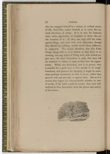Tailpiece (page 74) from The Fables of Aesop by Thomas Bewick, illustrated book, 1818