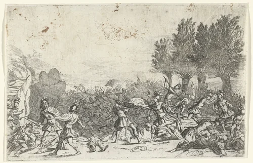 Veldslag by Jan van Ossenbeeck, print, 1647-1674