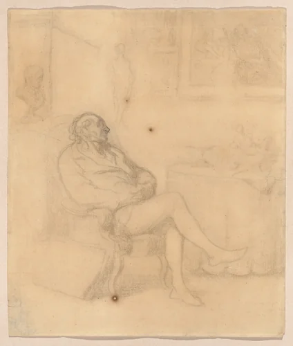 The Connoisseur by Honoré Daumier, drawing, 1855-1865