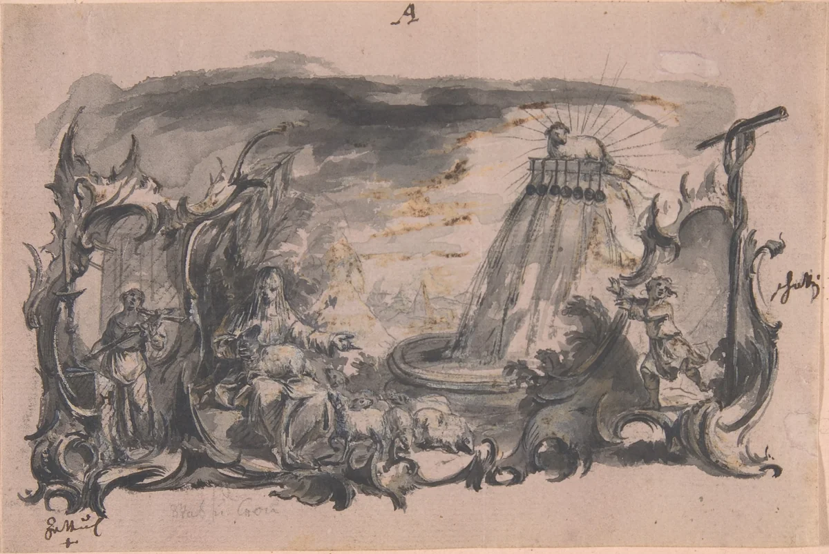 Design for Book Illustration by Franz Sigrist, drawing, 1750-1800