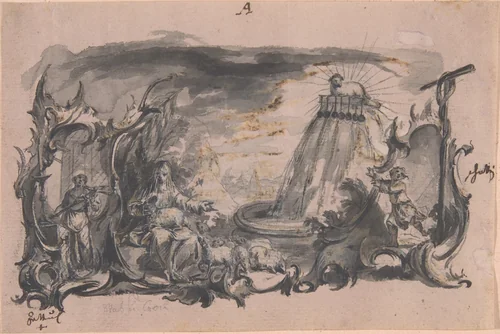 Design for Book Illustration by Franz Sigrist, drawing, 1750-1800