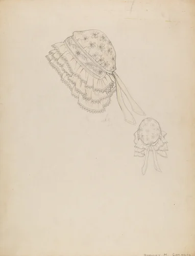 Bonnet by Dorothy M. Gerhard, index of american design, 1935-1942