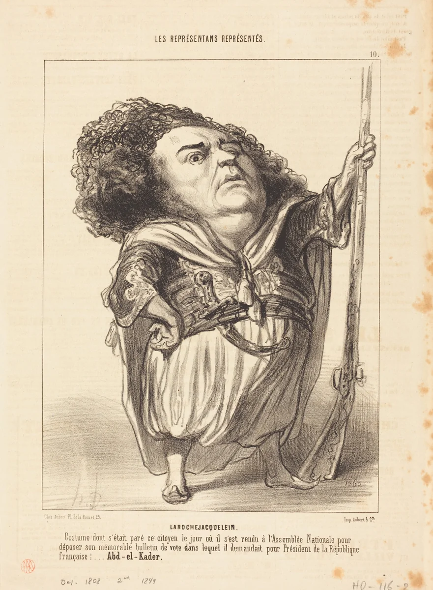 Henri de Larochejacquelein by Honoré Daumier, print, 1849