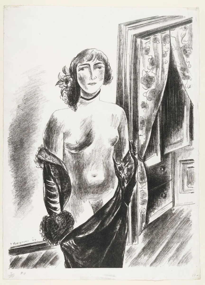 Semi-Nude, Standing by Yasuo Kuniyoshi, print, 1927