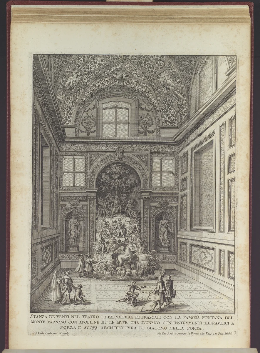 Stanza de Venti nel Teatro di Belvedere di Frascati (...), from 'La Fontane di Roma nelle Piazze e Luoghi Publici (...)', part 2, 'Le fontane delle ville di Frascati' (plate 7) by Giovanni Battista Falda, print, 1691