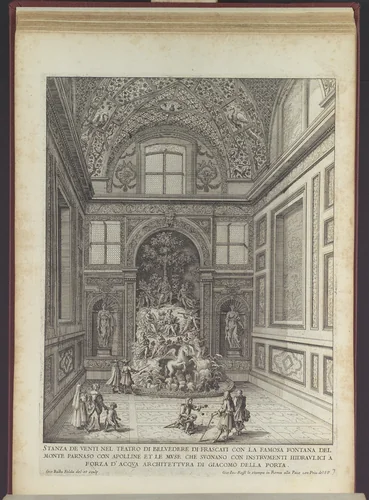 Stanza de Venti nel Teatro di Belvedere di Frascati (...), from 'La Fontane di Roma nelle Piazze e Luoghi Publici (...)', part 2, 'Le fontane delle ville di Frascati' (plate 7) by Giovanni Battista Falda, print, 1691