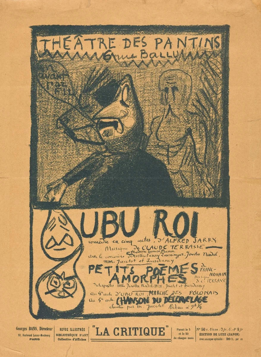Ubu Roi; Petits Poèmes amorphes by Alfred Jarry, print, 1898
