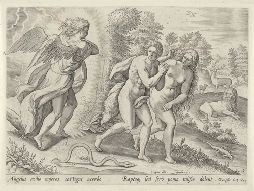 Expulsion from Paradise by Unknown, print, 1575