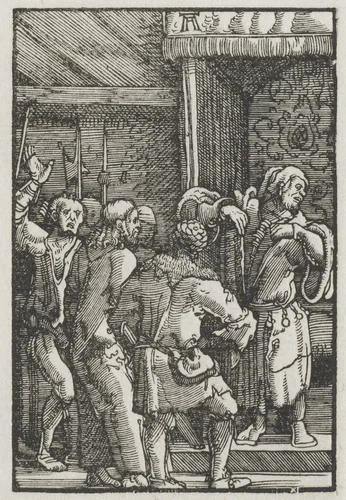 The Fall and Redemption of Man: Christ before Caiaphas by Albrecht Altdorfer, print, 1510-1520