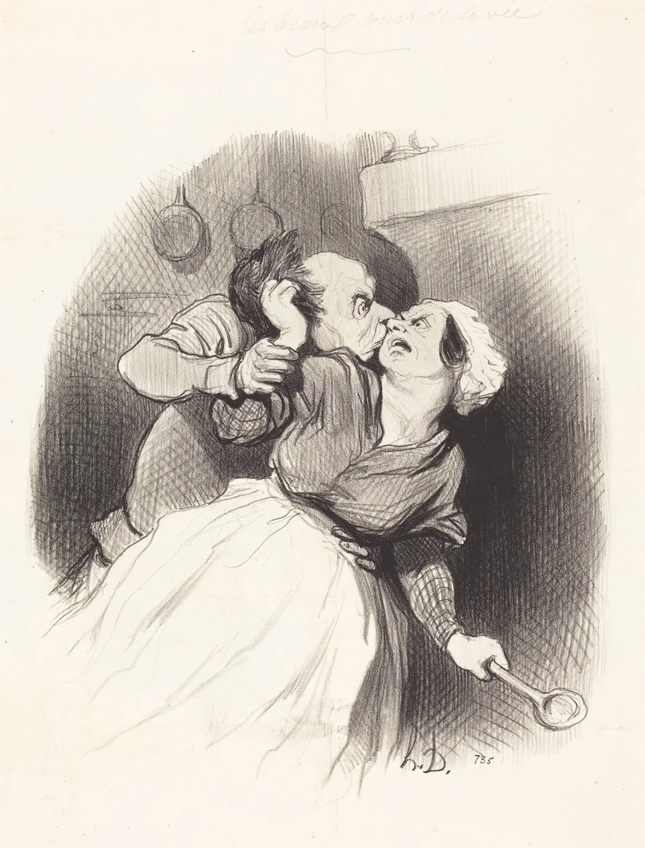 Un Retour de jeunesse by Honoré Daumier, print, 1845