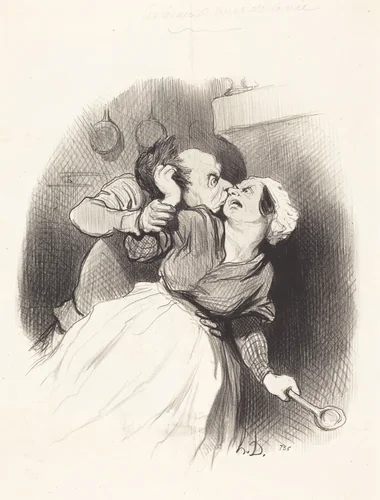 Un Retour de jeunesse by Honoré Daumier, print, 1845