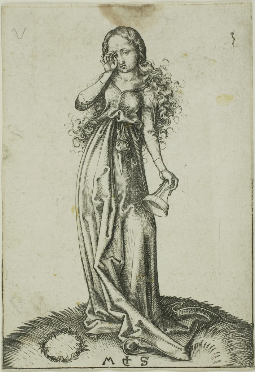 The Third Foolish Virgin by Martin Schongauer, print, 1480-1491