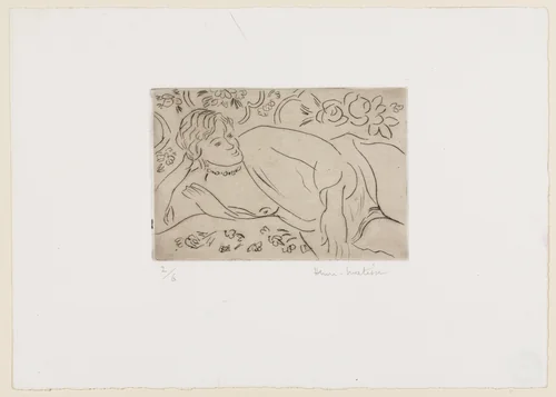 Reclining Figure, Flowered Background (Figure allongée, fond fleuri) by Henri Matisse, print, 1926