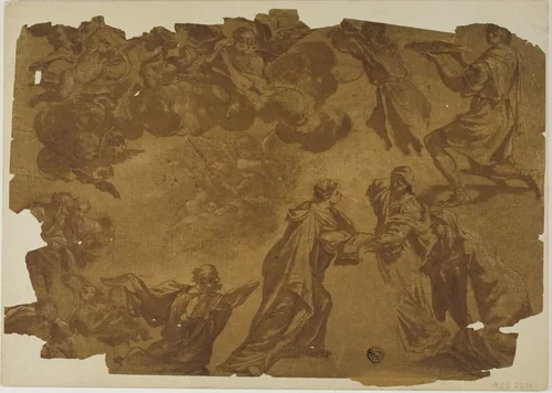 Sketches after Various Paintings, including the Visitation by Francesco Monti, drawing, 1700-1768