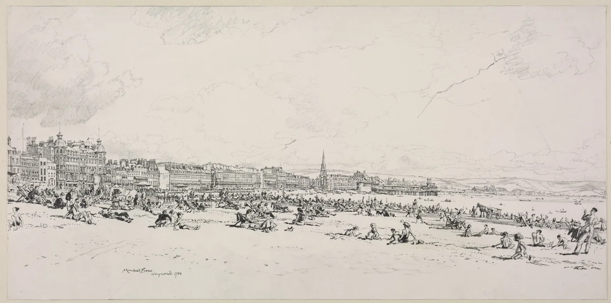 Weymouth Bay, The High Season by Muirhead Bone, drawing, 1946