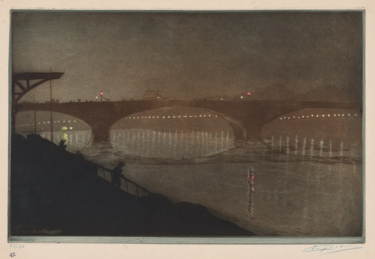 The Solferino Bridge: Nocturnal Effect by Eugène Delâtre, print, 1893-1903
