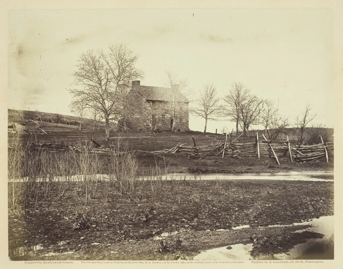 Mathew's House, Battle-field of Bull Run by Barnard and Gibson, photograph, 1862