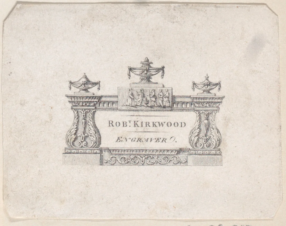 Trade Card for Rob Kirkwood, Engraver by anonymous, print, 1800-1900