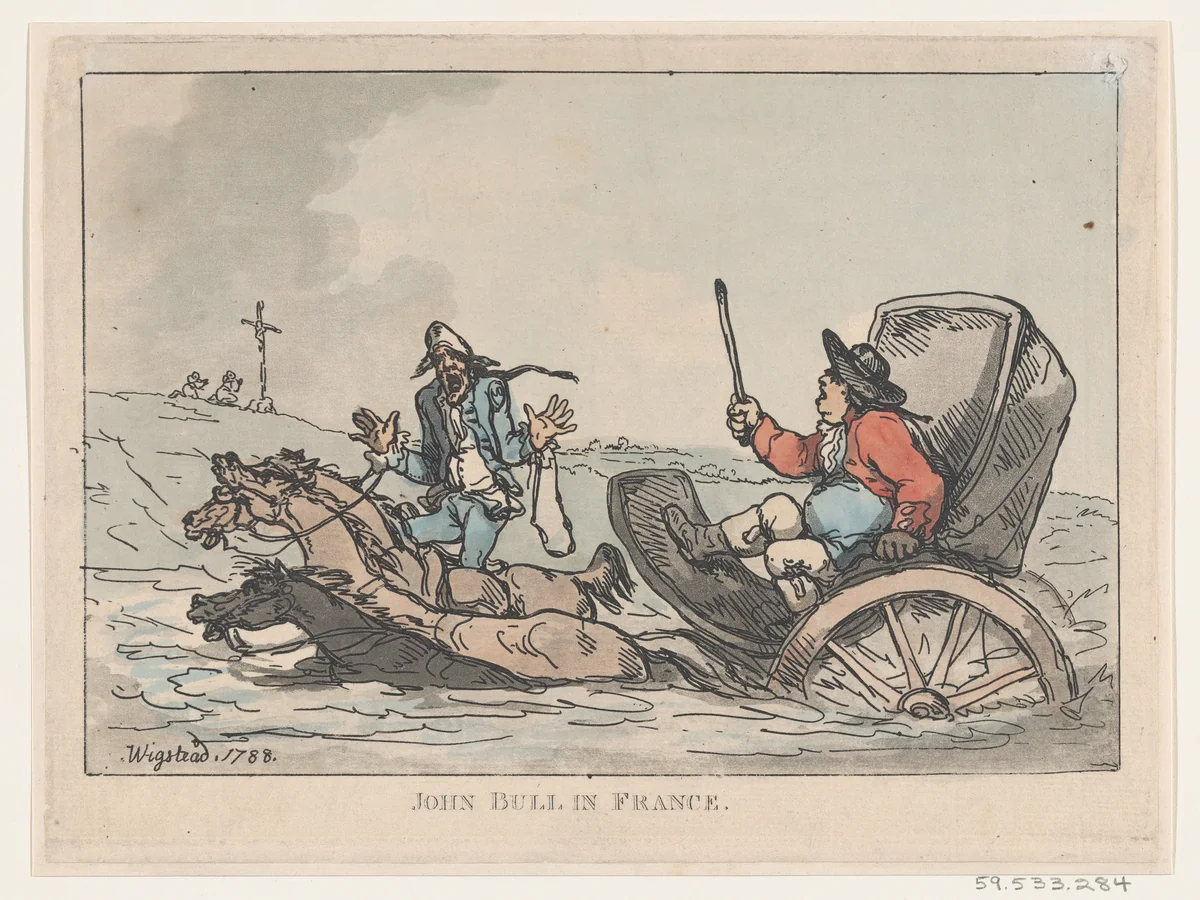 John Bull in France by Thomas Rowlandson, print, 1788