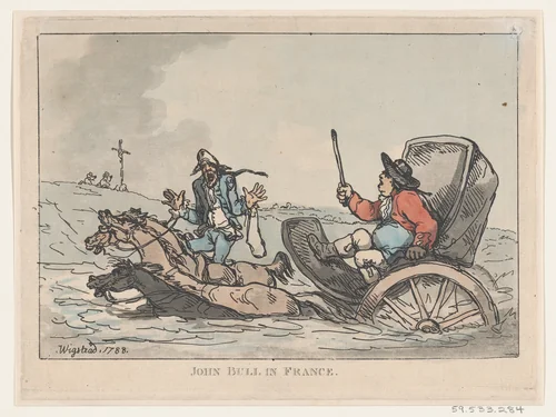 John Bull in France by Thomas Rowlandson, print, 1788