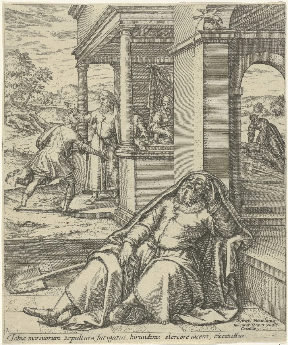 Tobits blindheid by Unknown, print, 1560-1590