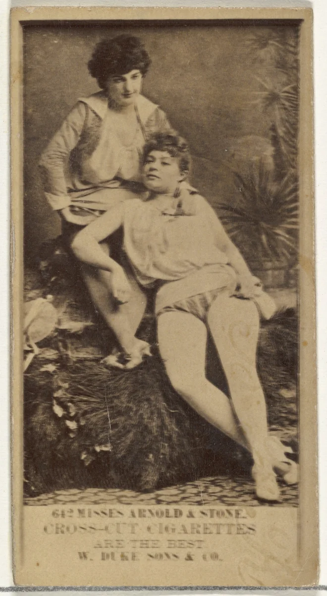 Card Number 612, Misses Arnold and Stone, from the Actors and Actresses series (N145-3) issued by Duke Sons & Co. to promote Cross Cut Cigarettes by W. Duke, Sons & Co., photograph, 1880-1889