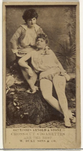Card Number 612, Misses Arnold and Stone, from the Actors and Actresses series (N145-3) issued by Duke Sons & Co. to promote Cross Cut Cigarettes by W. Duke, Sons & Co., photograph, 1880-1889
