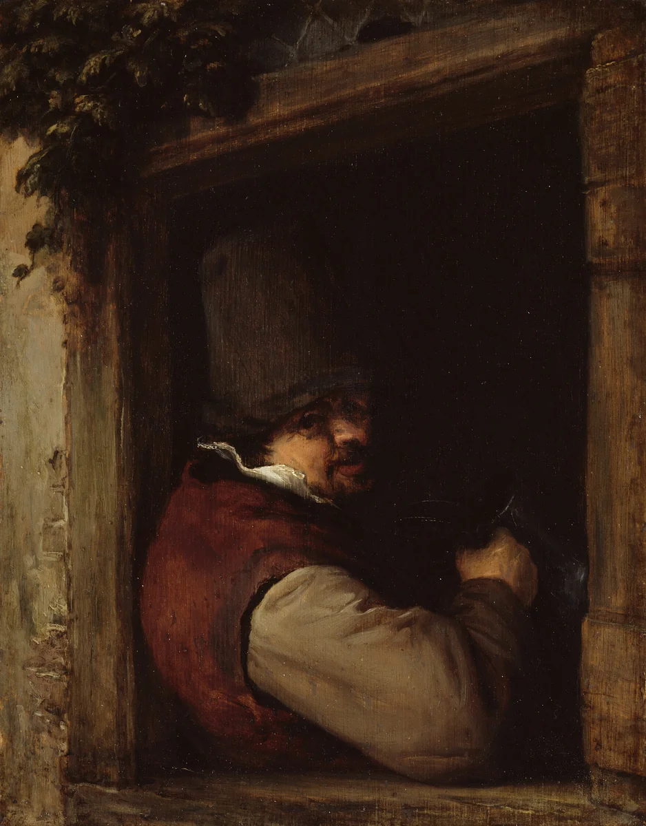 Man with a Tankard at a Window by Adriaen van Ostade, painting, 1650-1660