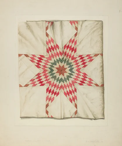 Hand Made Quilt by Wilford H. Shurtliff, index of american design, 1938