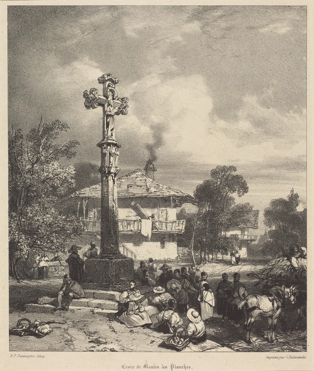 Croix de Moulin-les-Planches by Richard Parkes Bonington, print, 1827